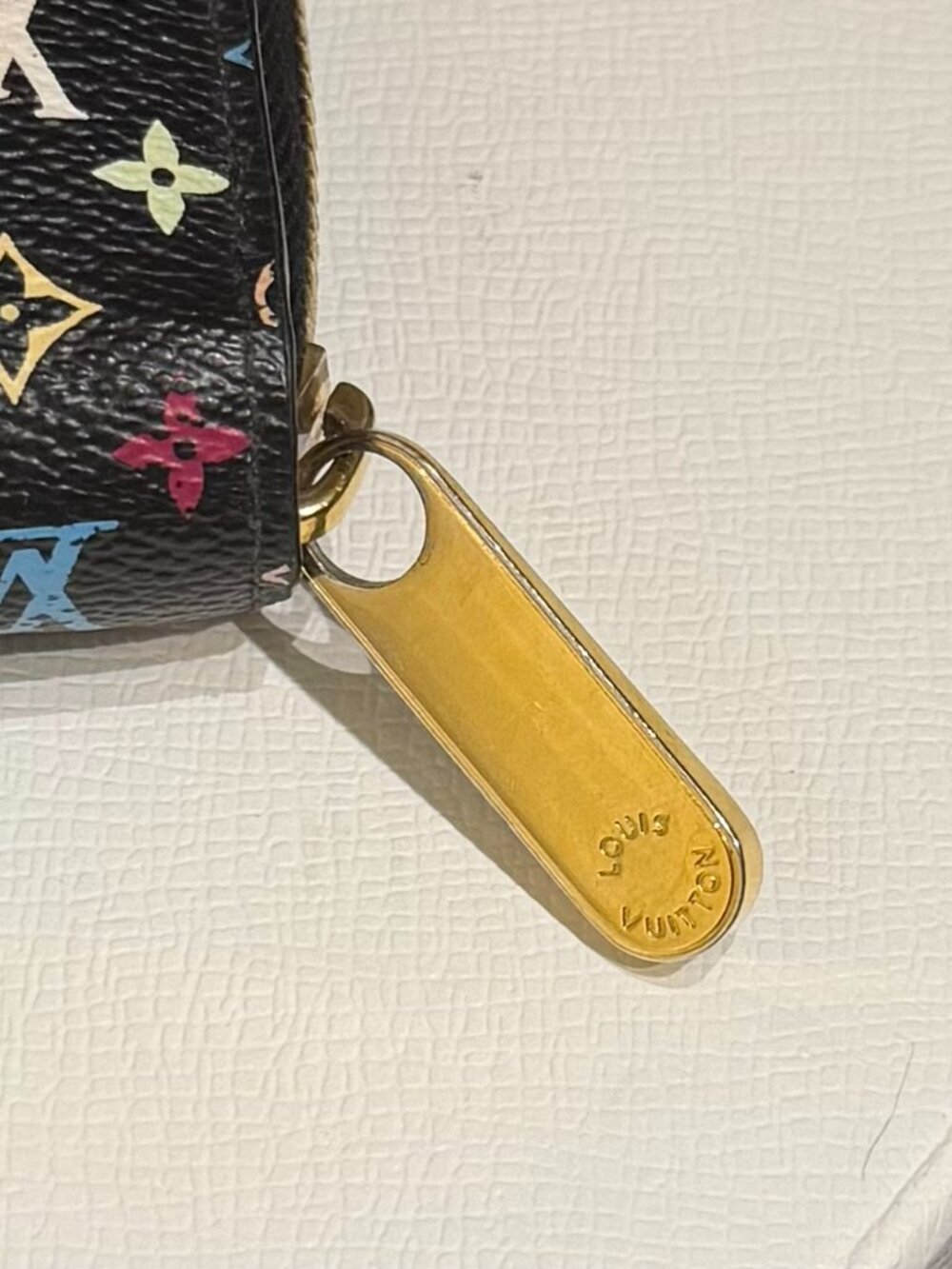Louis Vuitton x Takashi Murakami Multicolor Zippy Wallet Black Noir Lavender COA - Picture 7 of 15